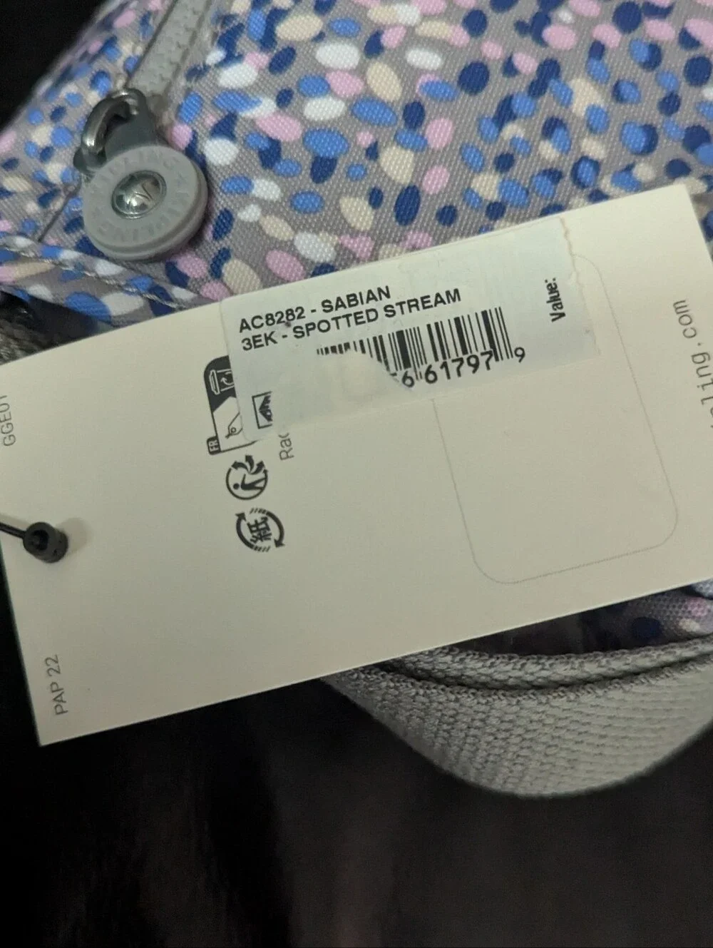 Kipling Sabian Crossbody Purse Sabian Spotted Stream Nwt Peyton The Monkey Too